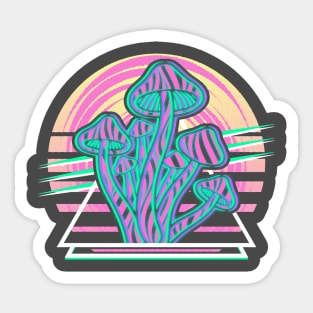 Psychedelic Psilocybin Mushroom Trippy Vaporwave Streetwear Sticker